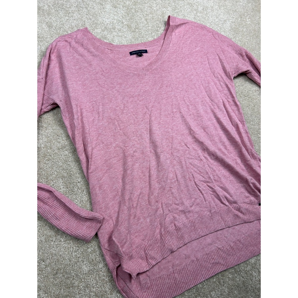 American Eagle Outfitters Womens Pink V-Neck High-Low Knit Sweater Size M